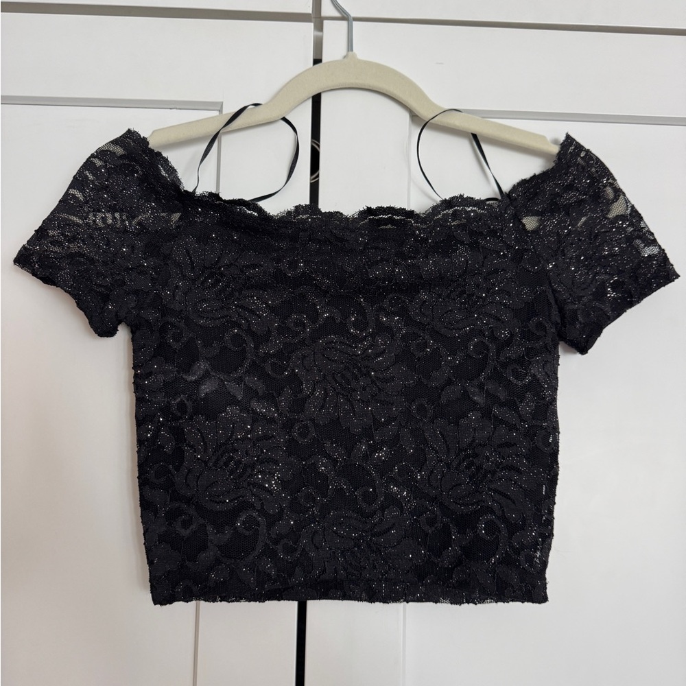 Windsor Black Lace Off-Shoulder Top